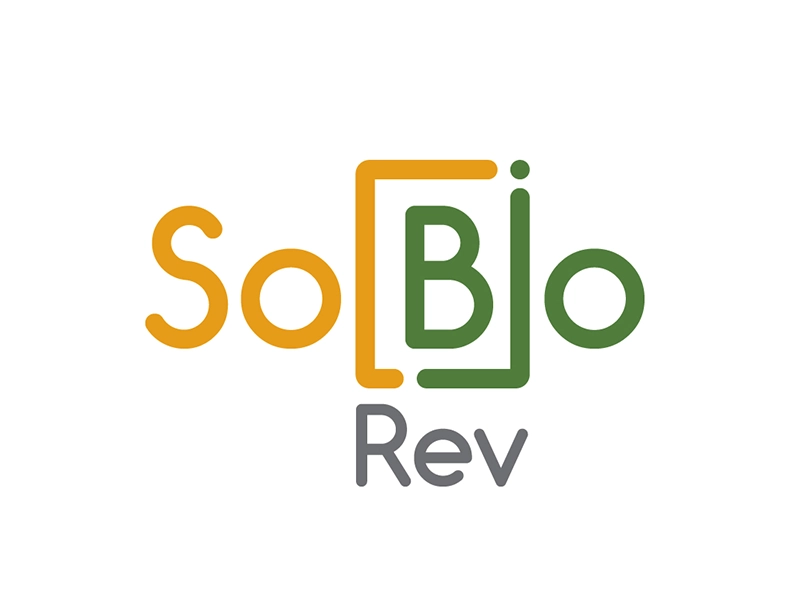 SoBioRev-Logo des Akofuture-Projekts: Modernes Design in Gelb, Grün und Grau, symbolisiert nachhaltige Solar- und Biotechnologien für erneuerbare Energielösungen.