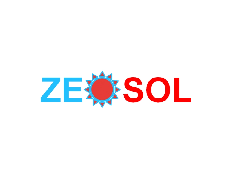 ZE-SOL-Logo des Akofuture-Projekts: Symbol für nachhaltige Solarthermie-Technologien mit Fokus auf innovative Energielösungen. Blau-rote Farbgestaltung mit stilisierter Sonne im Zentrum.