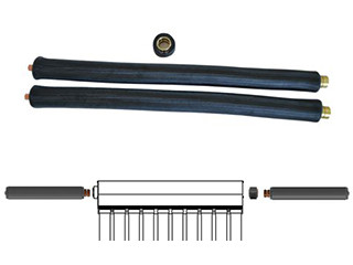 Akotec Wellschlauch-Montageset für Heat-Pipe Solarthermieanlagen ohne Tauchhülse, inklusive isolierter Schläuche und Verbindungselemente. Ideal für die effiziente Installation von Vakuumröhrenkollektoren und optimierte Wärmeübertragung.